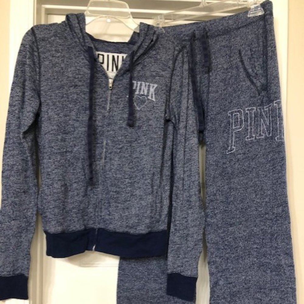 Victoria's Secret Pink Navy Lounge/Track/Sweatsuit Small